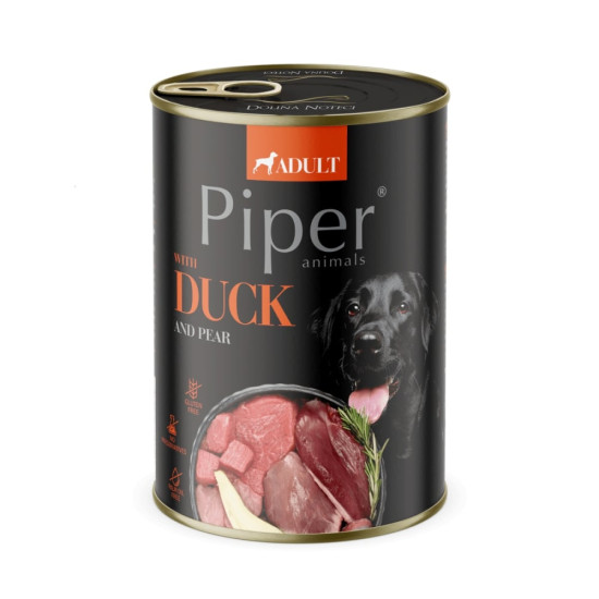 Piper Dog – Hrană Umedă cu Rață și Pere pentru Câini, 400 g